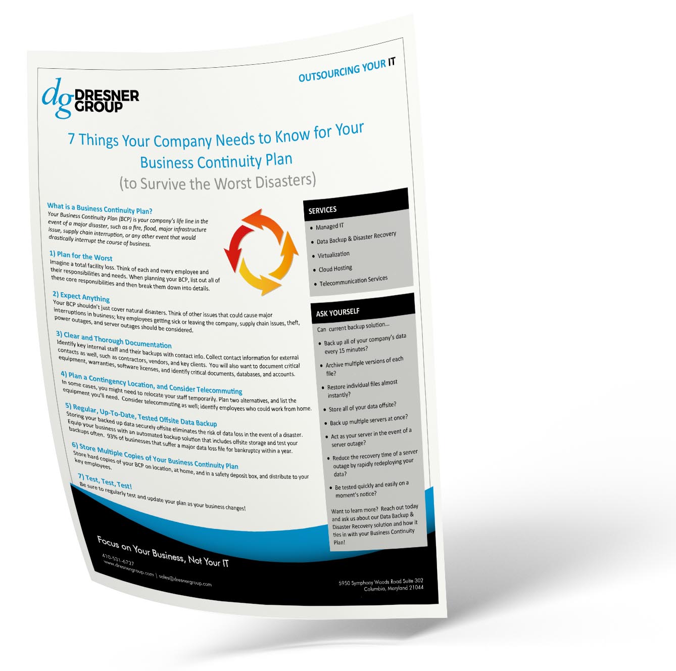 Dresner Group Business Continuity Cheat Sheet